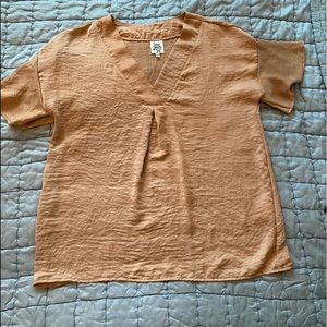 Tan Ivy Jane medium washable silk tunic